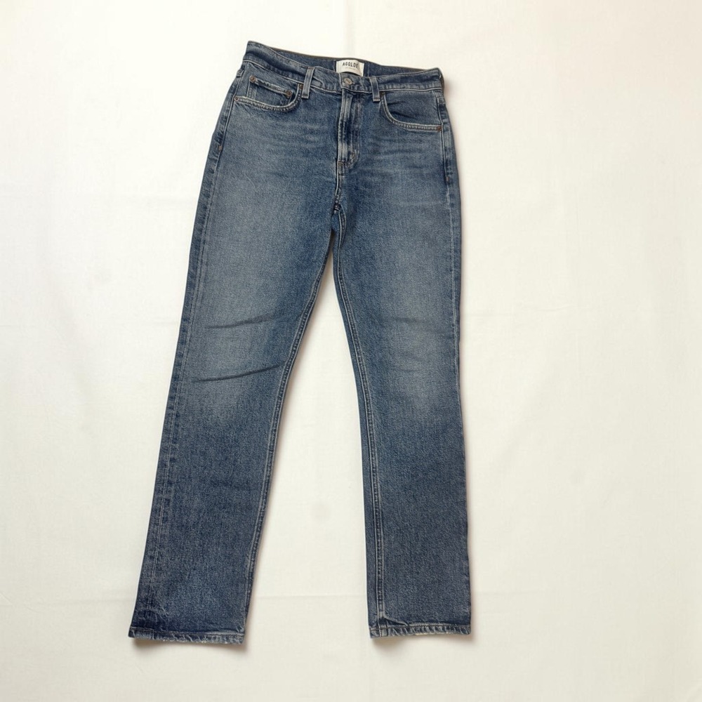AGOLDE Merrel Straight Leg Jeans Womens 25 Blue Wash Organic Cotton USA Denim
